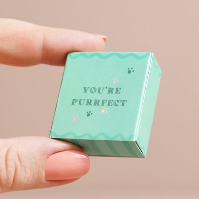 Lisa Angel Tiny Matchbox Ceramic Cat Token Bibelot Leek