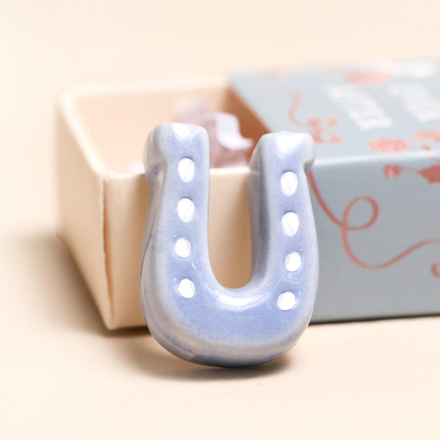Lisa Angel Tiny Matchbox Ceramic Horseshoe Token at Bibelot Leek UK Stockist