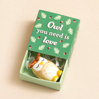 Lisa Angel Tiny Matchbox Ceramic Owl Token at Bibelot Leek UK Stockist