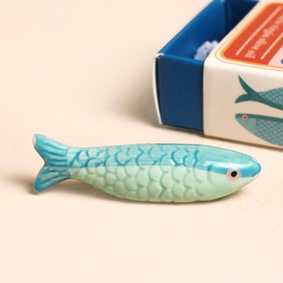 Lisa Angel Tiny Matchbox Ceramic Sardine Token at Bibelot, Leek