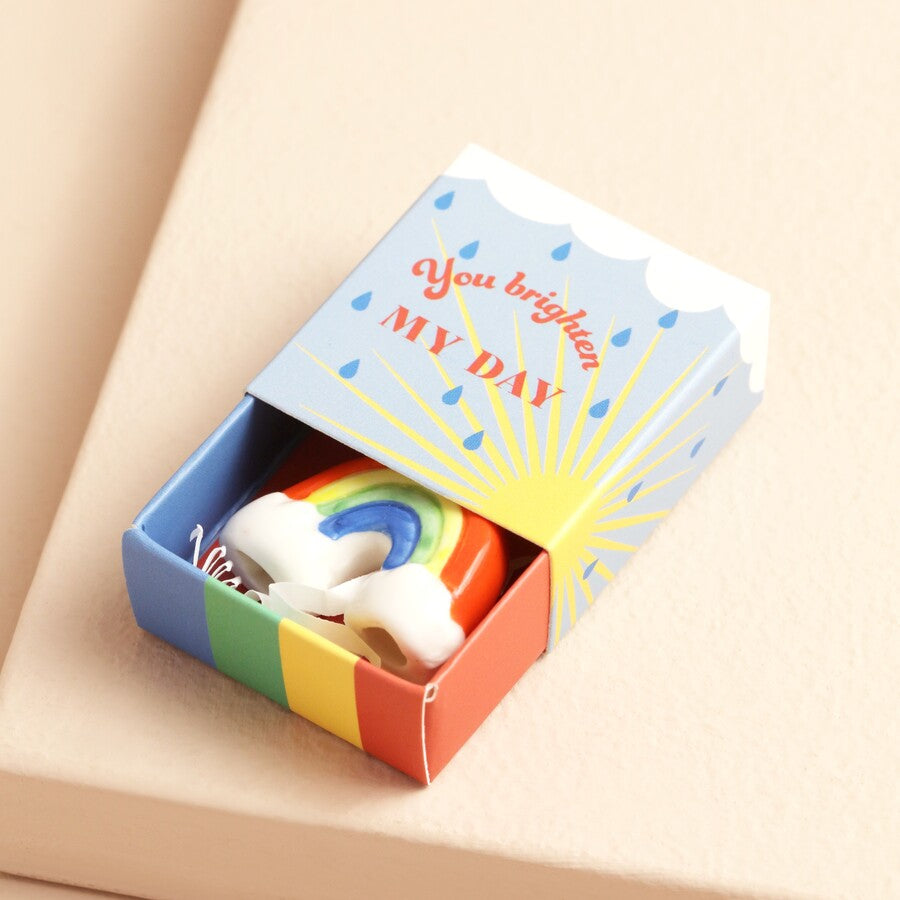 Lisa Angel Tiny Matchbox Ceramic Rainbow Token at Bibelot Leek